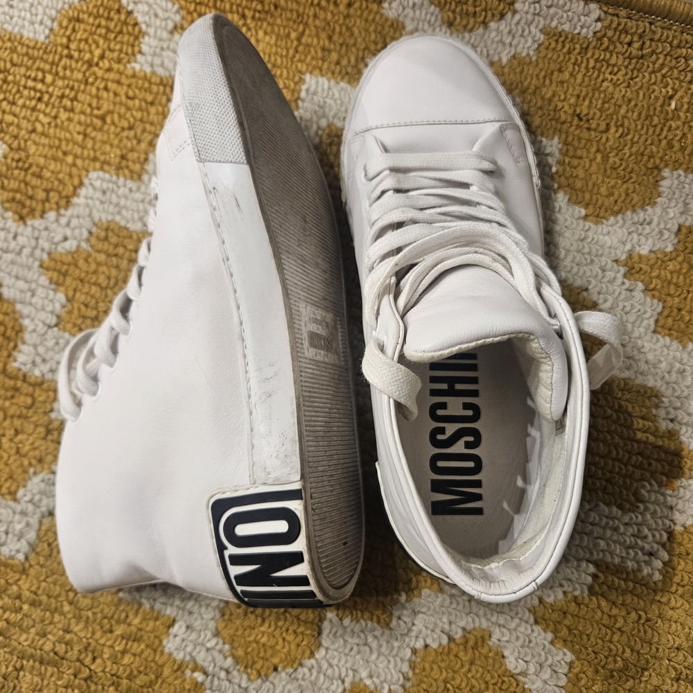 Moschino White High-Top Sneakers